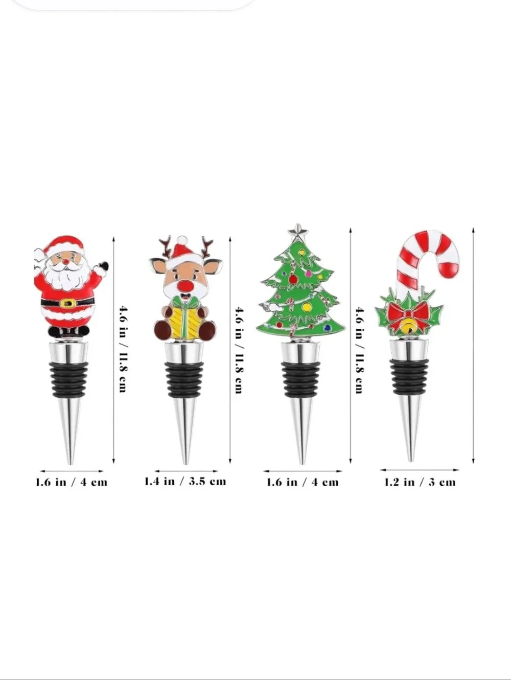 NIB Healify Christmas Wine Stopper Set, Reusable Sew & Mew Consulting Germany